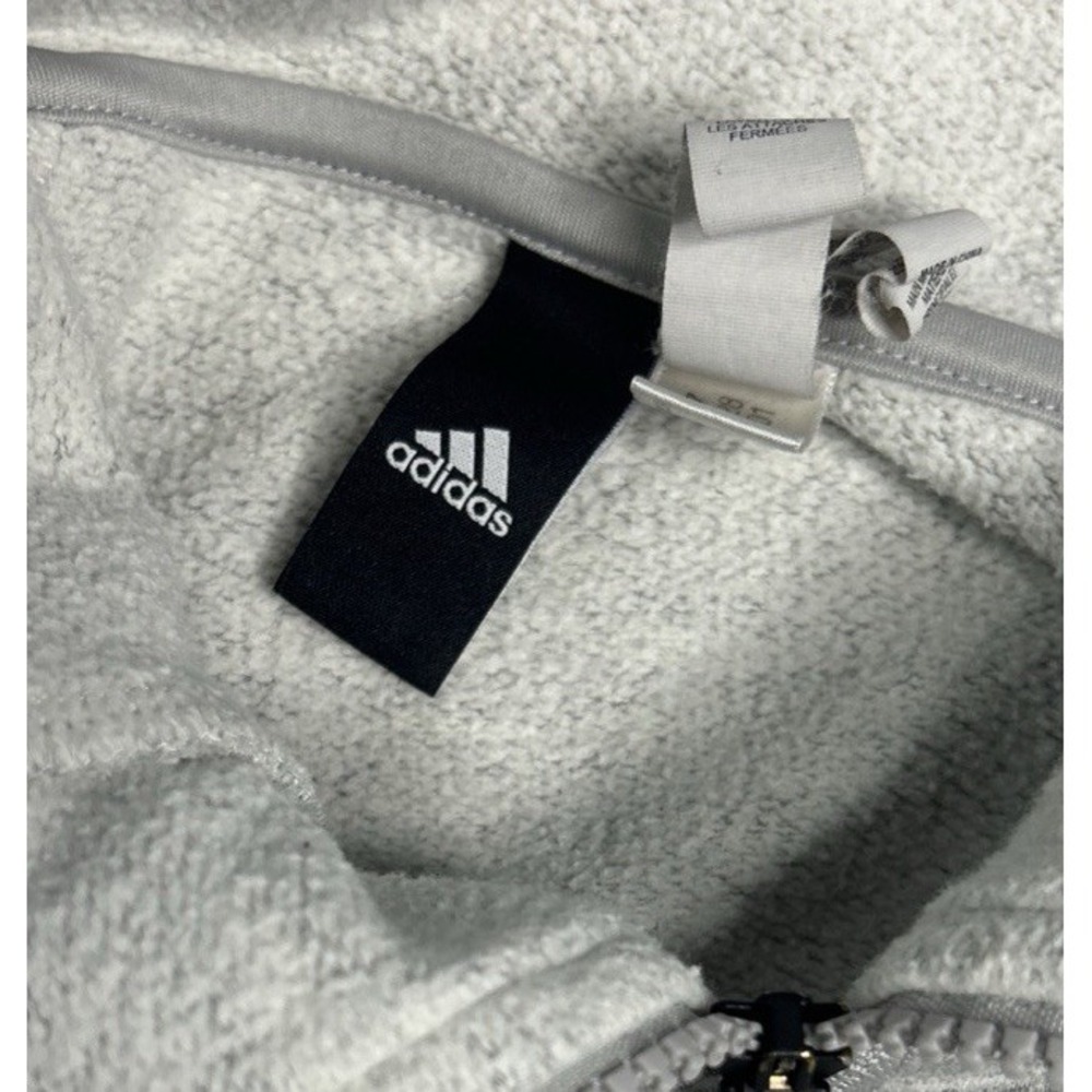 Adidas Women's Extra Large Gray Full Zip Gray Fleece Lined Jacket Casual (278) - Picture 4 of 4